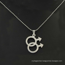 Fashionable double male symbol pendant,men's steel pendant jewelry design